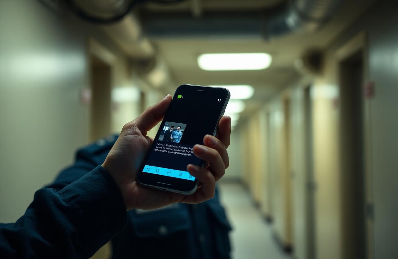 Security supervisor receiving a real-time alert notification on a smartphone.