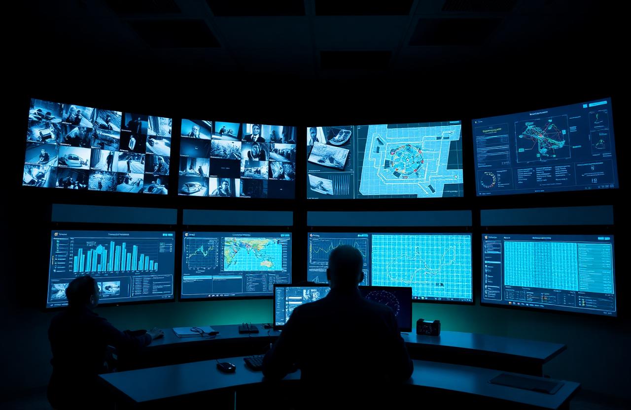 AleraVision engineers collaborating in a multi-monitor operations control room